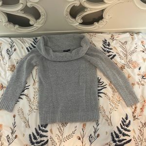 Forever 21 Gray Wool Long Sweater Off Shoulder MEDIUM